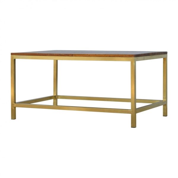 Mango Hill Coffee Table with Golden Iron Base