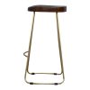 Mango Hill Golden Iron Base Stool with Chunky Wooden Top