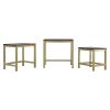 Mango Hill Golden Stool Set of 3 With Chunky Wooden Top
