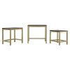Mango Hill Golden Stool Set of 3 With Chunky Wooden Top Mango Hill Golden Stool Set of 3 With Chunky Wooden Top