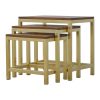 Mango Hill Golden Stool Set of 3 With Chunky Wooden Top