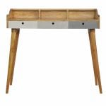 Mango Hill Grey Painted Gallery Back Writing Desk with 3 Drawers
