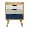 Mango Hill Navy Gradient 3 Drawer Hand-Painted Bedside