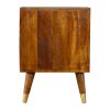 Mango Hill Nordic Style Chestnut Bedside with Gold Detailing
