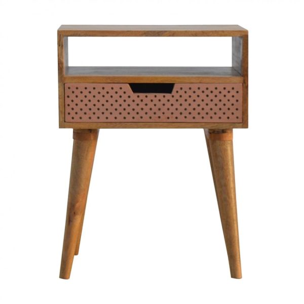 Mango Hill Perforated Copper Front Bedside Table