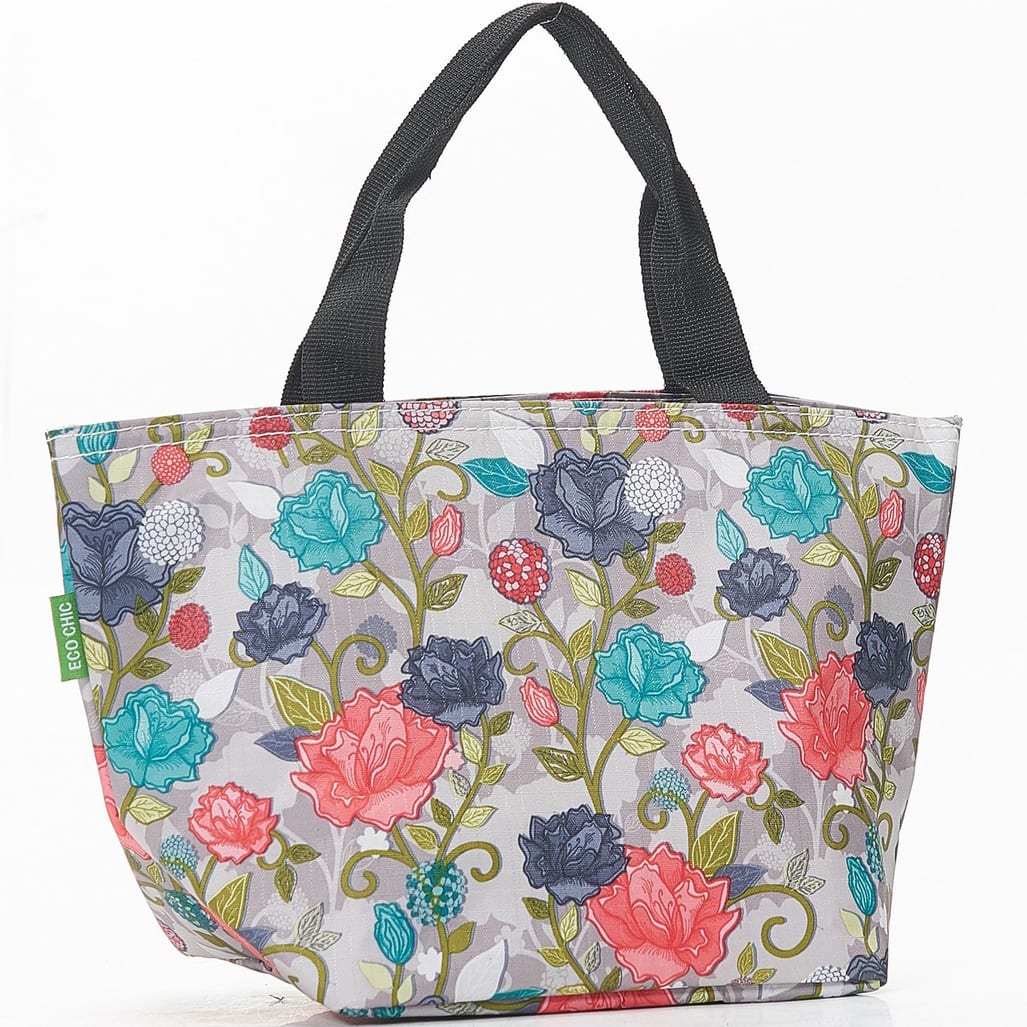 Grey Rose Print Lunch Bag The Haven Home Interiors