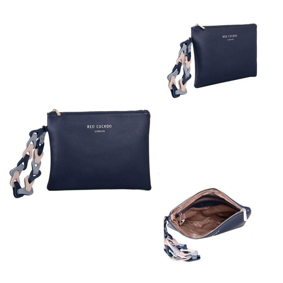 clutch bag with wrist strap