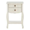 Bourges 2 Drawer White Bedside Table