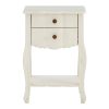 Bourges 2 Drawer White Bedside Table