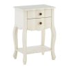 Bourges 2 Drawer White Bedside Table