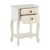 Bourges 2 Drawer White Bedside Table