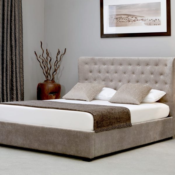 Belgravia Wing Ottoman Bed Stone