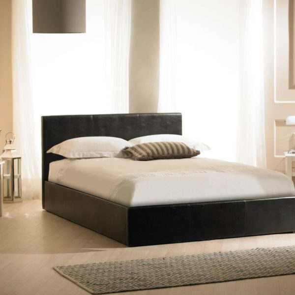 Toledo Faux Leather Ottoman Bed Black