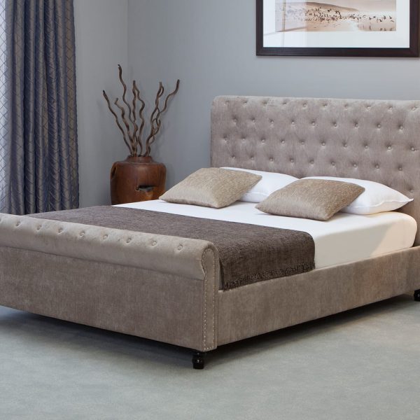 Oxford Scroll Ottoman Bed Stone