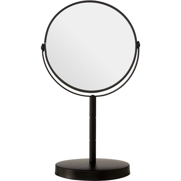 Black Metal Small Swivel Table Mirror