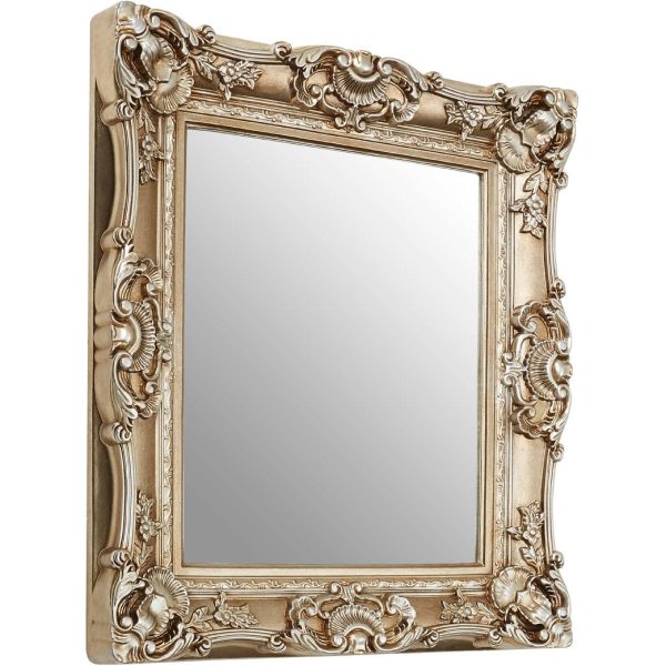 Cannes Champagne Finish Square Ornate Wall Mirror