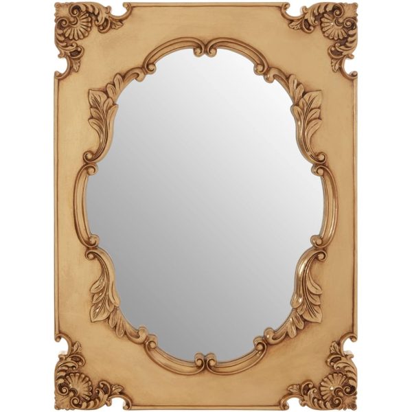 Cannes Gold Finish Indent Wall Mirror