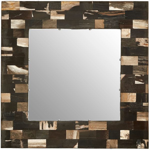 Basilica Square Petrified Wood Wall Mirror