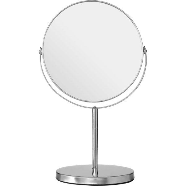 Silver Effect Metal Swivel Table Mirror