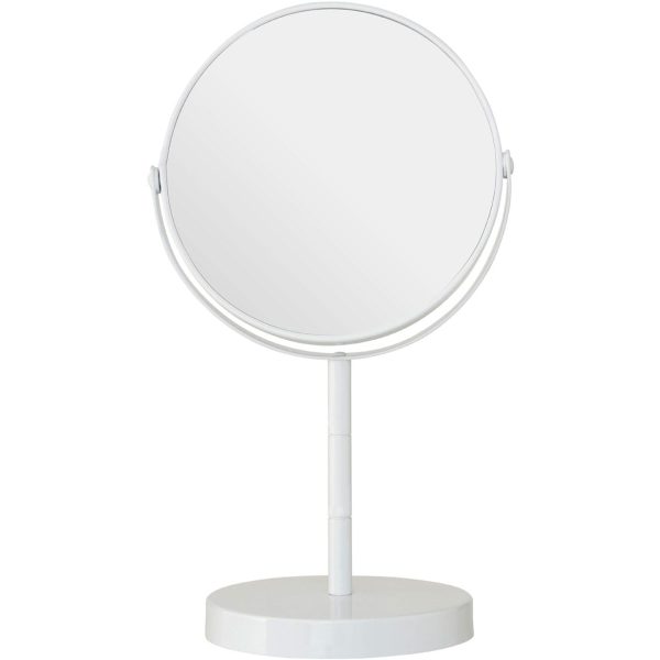White Metal Small Swivel Table Mirror