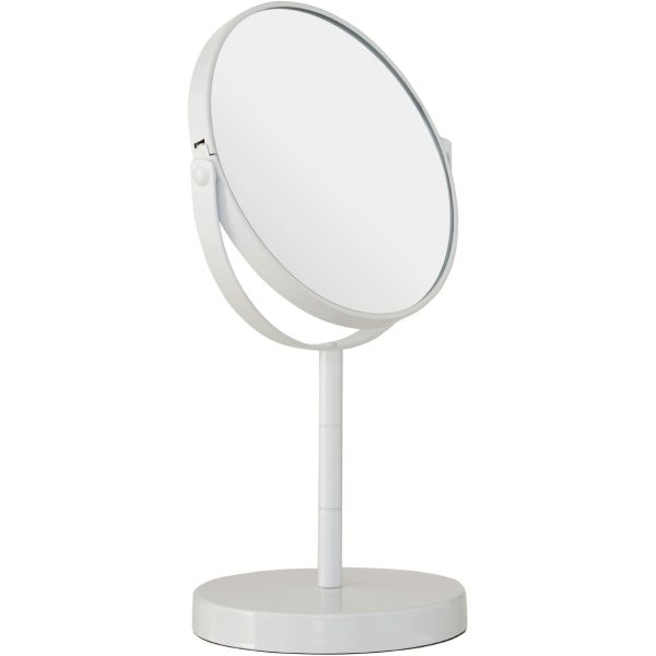 White Metal Small Swivel Table Mirror