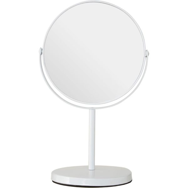 White Metal Swivel Large Table Mirror