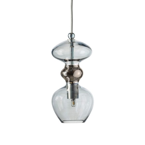 Futura Pendant Lamp, Topaz Blue/Platinum, 24cmH