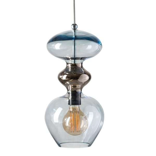 Futura Pendant Lamp, Topaz Blue/Platinum, 37cmH