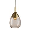 Lute Pendant Lamp, Chestnut Brown / Gold, 49cmH
