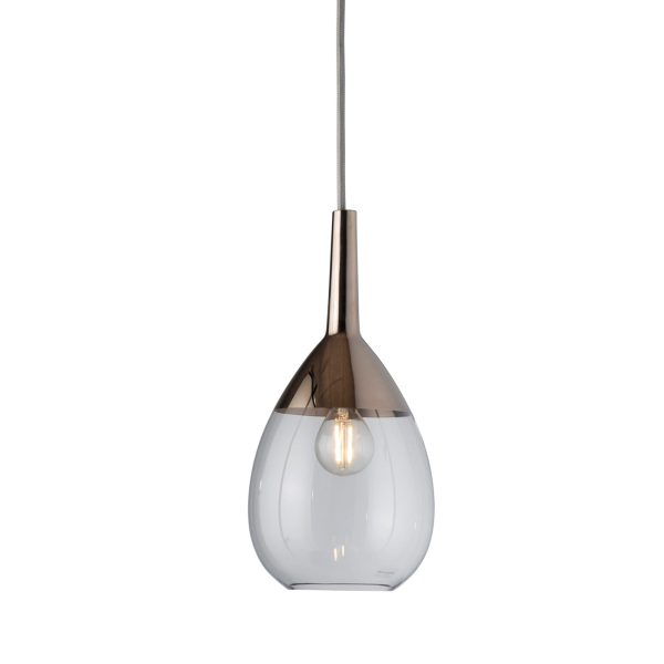 Lute Pendant Lamp, Clear / Platinum, 27cmH