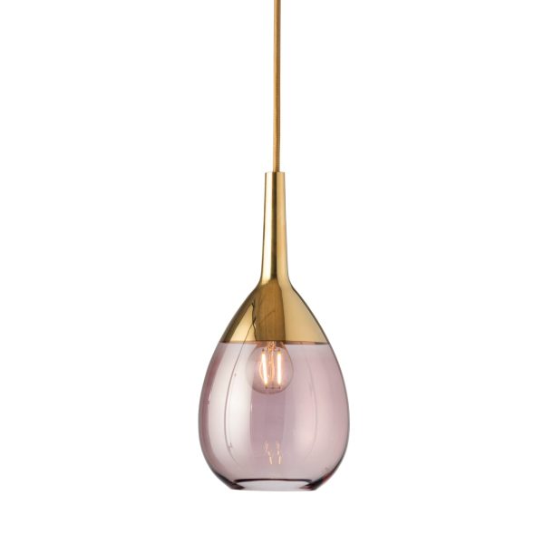 Lute Pendant Lamp, Obsidian / Gold, 27cmH