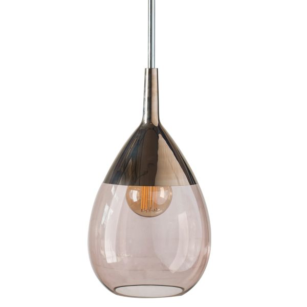 Lute Pendant Lamp, Obsidian / Platinum, 49cmH