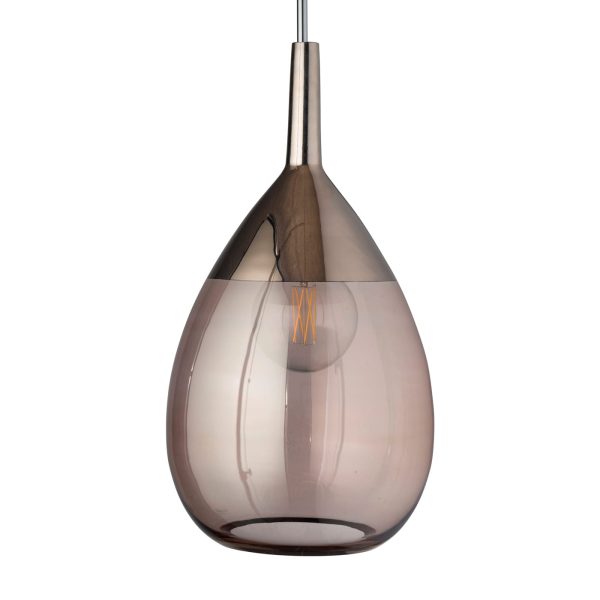 Lute Pendant Lamp, Obsidian / Platinum, 70cmH