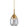 Lute Pendant Lamp, Smokey Grey / Gold, 27cmH