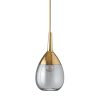 Lute Pendant Lamp, Smokey Grey / Gold, 27cmH