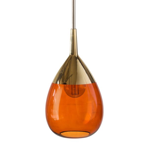 Lute Pendant Lamp, Rust / Gold, 49cmH