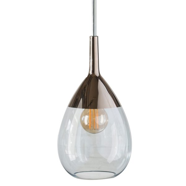 Lute Pendant Lamp, Topaz Blue / Platinum, 49cmH