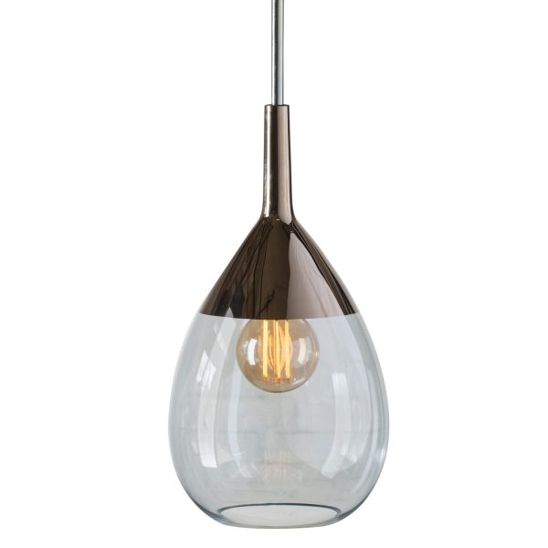 Lute Pendant Lamp, Topaz Blue / Platinum, 49cmH