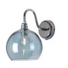 Rowan Wall Lamp, Topaz Blue, 15cm Rowan Wall Lamp, Topaz Blue, 15cm