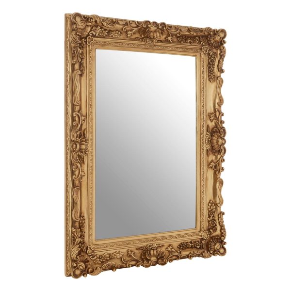Cannes Gold Finish Corner Clam Wall Mirror