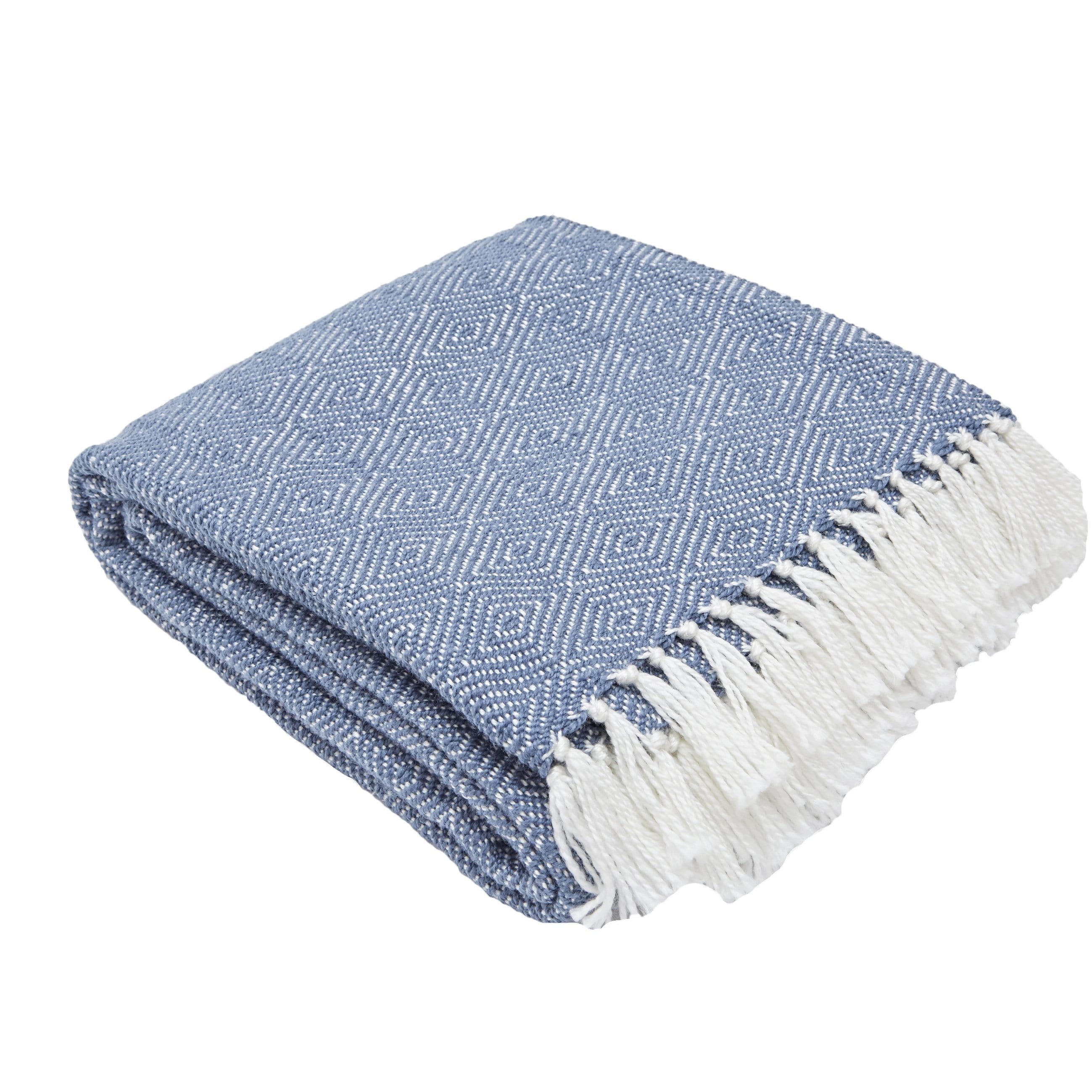 Diamond Navy Blanket The Haven Home Interiors