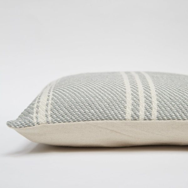 Lightweight Dove Grey Oxford Stripe Cushion