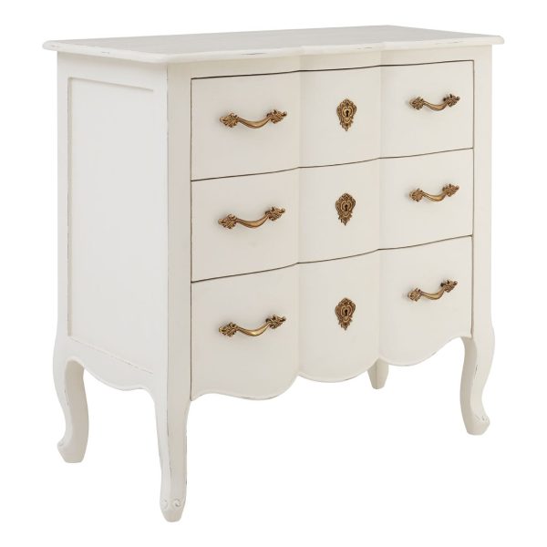 Bourges 3 Drawer White Chest