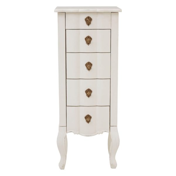 Bourges 5 Drawer Small White Chest