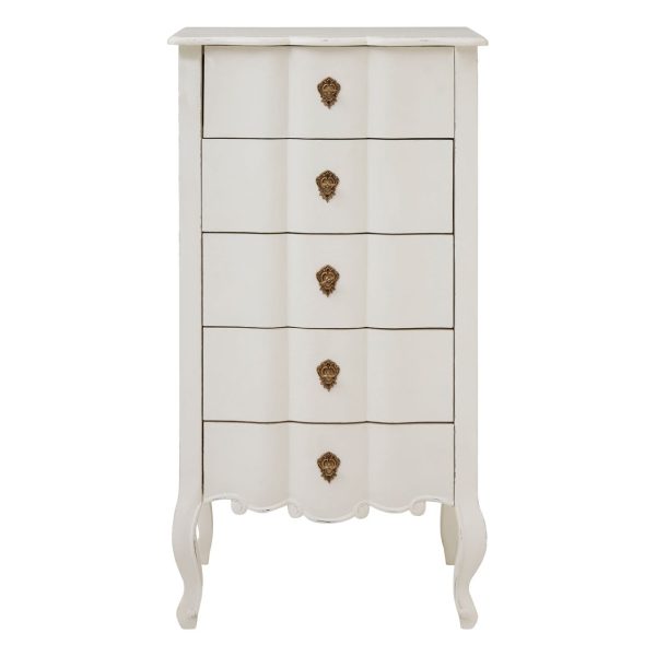 Bourges 5 Drawer White Chest