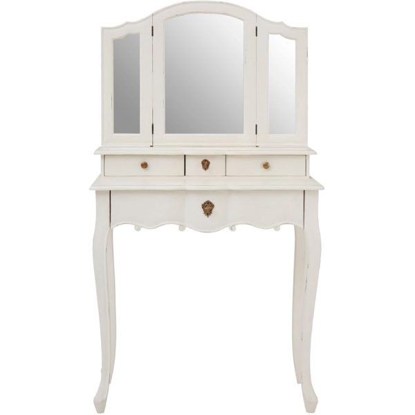 Bourges White Dressing Table With Mirror