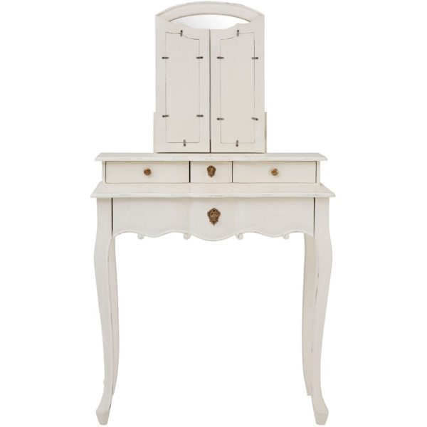 Bourges White Dressing Table With Mirror