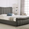Barlestone Fabric Sleigh Ottoman Bed Grey