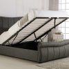 Bosworth Fabric Sleigh Ottoman Bed Grey