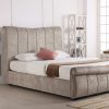 Barlestone Fabric Sleigh Ottoman Bed Stone